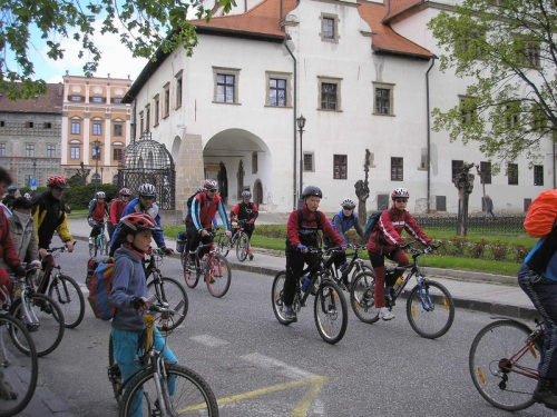 Prejazd cez centrum Levoče