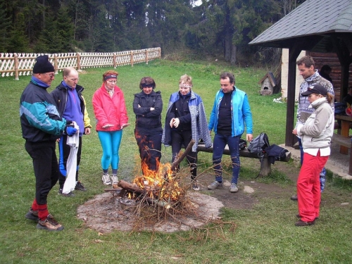 Chvíľa oddychu pri chate Vinna na hrebeni Levočských vrchov vo výške 1200 m.n.m.